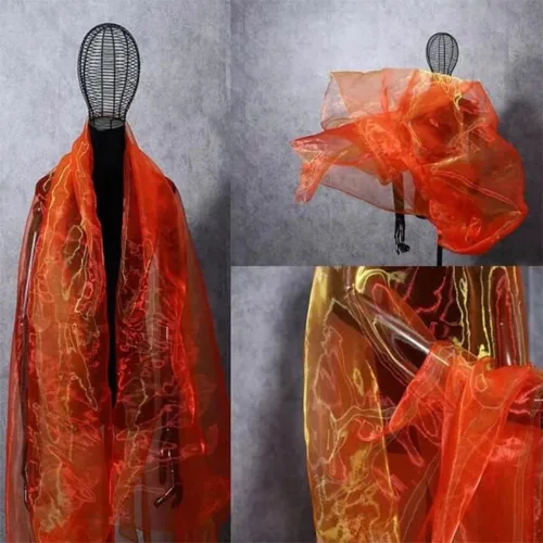 Vista 17 de Tela de organza transparente ligera de dos tonos, tela de gasa holográfica iridiscente de encaje, tela de tul oganza para vestido, fiesta, fondo