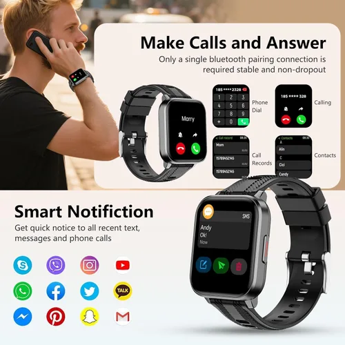 Vista 4 de Reloj Inteligente con Funciones de IA Seguimiento GPS para Teléfonos Android e iPhone Compatible Llamada Bluetooth Alerta de Mensaje Frecuencia