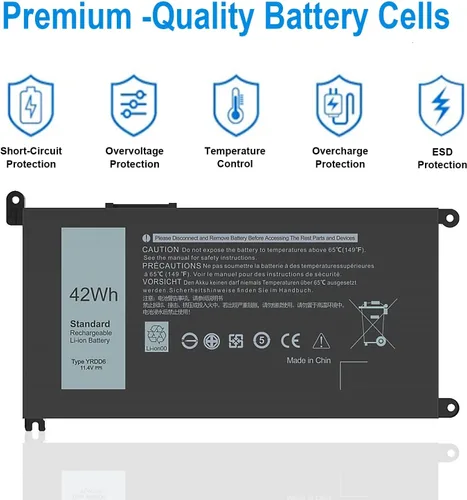 Vista 3 de YRDD6 Battery Replacement for Dell Inspiron 5482 5485 5488 5491 3310 3493 3582 3593 3793 5493 5585 5593 5480 5590 5591 5594 5598 15 3583 3584 Vostro
