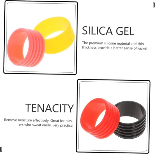 Vista 3 de INOOMP 14 bandas flexibles y de agarre para raqueta para tenis y bádminton, incluye diseño reutilizable transparente macarrón