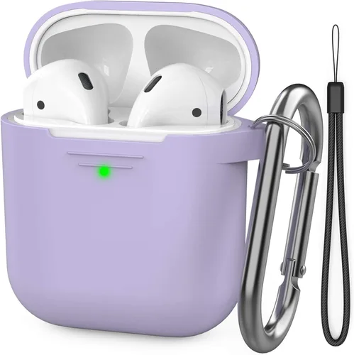 Vista 39 de AhaStyle Funda Protectora de Silicona Mejorada [LED Frontal Visible] Compatible con Apple AirPods 2 y 1 (Negro)