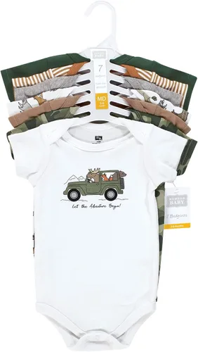 Vista 2 de Hudson Baby Body unisex de algodón para bebé, Animal Adventure, 9-12 meses, Animal Adventure