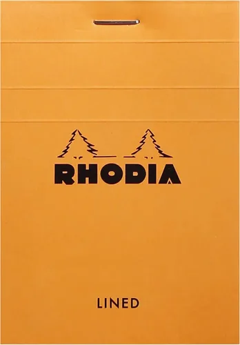 Vista 3 de Libreta Rhodia Head grapada para compras, No. 8 de 74 x 210 mm, rayada y de color negro