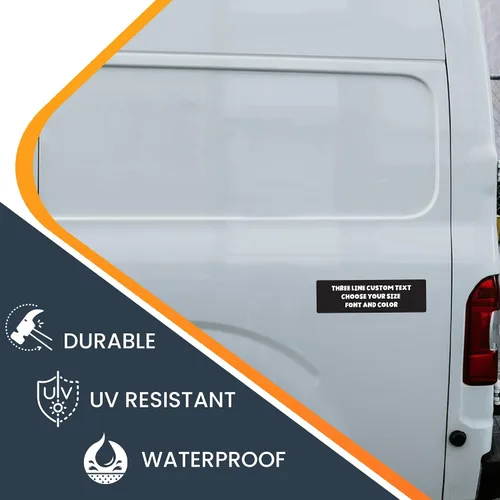 Vista 4 de Magnet Me Up Calcomanía magnética personalizable con texto personalizado, diseña tu propio imán de automóvil, 3 x 10 pulgadas, para negocios Solo