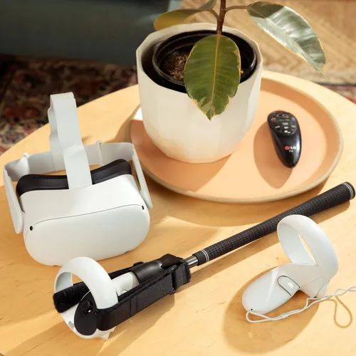 Vista 8 de GimmeVR VR Golf Club Handle Accessory Compatible with Oculus Quest 2 and Rift S, Realistic Grip Handle Attachment with Weighted Balance, Golfing