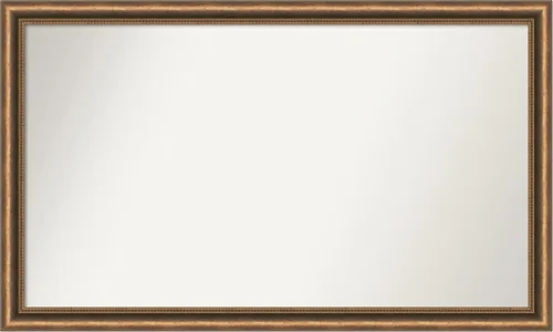 Vista 206 de Amanti Art Espejo de baño de bronce para sobre fregadero, 24 x 24 pulgadas, espejo de tocador cuadrado estrecho de bronce Manhattan, marco de madera