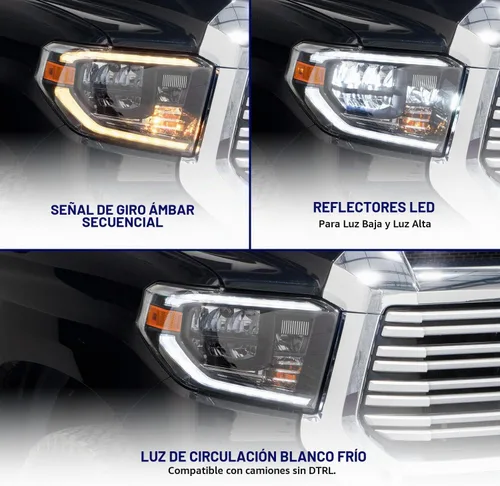 Vista 3 de Form Lighting Faros reflectores LED secuenciales compatibles con Toyota Tundra 2014-2021 (par)