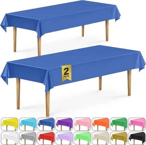 Vista 46 de DecorRack 2 Manteles rectangulares de plástico libres de BPA, 54 x 108 pulgadas, mantel de mesa para comedor, mantel rectangular para fiestas