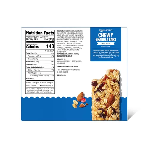 Vista 2 de Marca Amazon – Happy Belly Fruit & Nut Chewy Trail Mix Barras de granola, 6