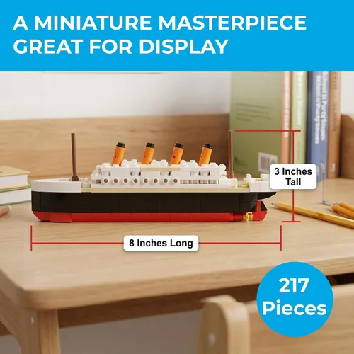 Vista 5 de Brick Loot Titanic - Juego de construcción para adultos y niños a partir de 6 años, kit compatible con modelo de mini barco de ladrillo