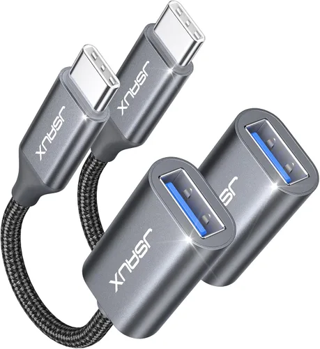 Vista 13 de JSAUX Adaptador USB C a USB 3.0 [2 unidades], USB C macho a USB hembra OTG adaptador compatible con MacBook Pro/Air, iPhone 17 Pro Max/iPhone Negro