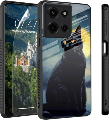 Vista 71 de Funda para Motorola Moto Edge 2022, cubierta trasera de vidrio templado con protector de pantalla, funda protectora a prueba de golpes para Motorola