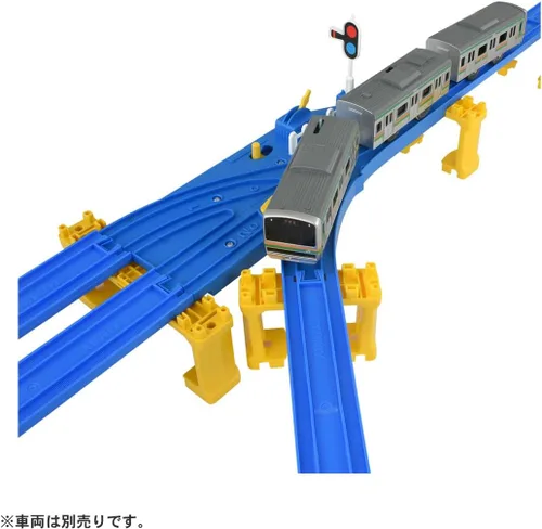 Vista 2 de Takara Tomy HO Scale - Pista de tren de plástico mediano con riel medio recto (R-16)