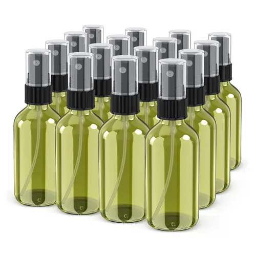 Vista 18 de Botella con atomizador, botellas de spray de vidrio de niebla fina de 2 onzas, recipientes de líquido recargables pequeños para regar la limpieza