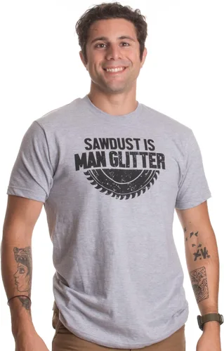 Vista 2 de Sawdust is Man Glitter Divertida camiseta de humor de madera para trabajar en madera