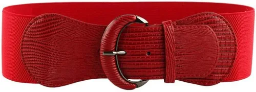 Vista 6 de Cinturón ancho elástico de piel sintética para mujer vestido de mujer cinturones de cintura gruesos elásticos Un oro brillante