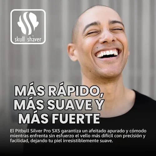 Vista 2 de Skull Shaver - Afeitadora de cabeza y cara Pitbull Silver PRO SX5