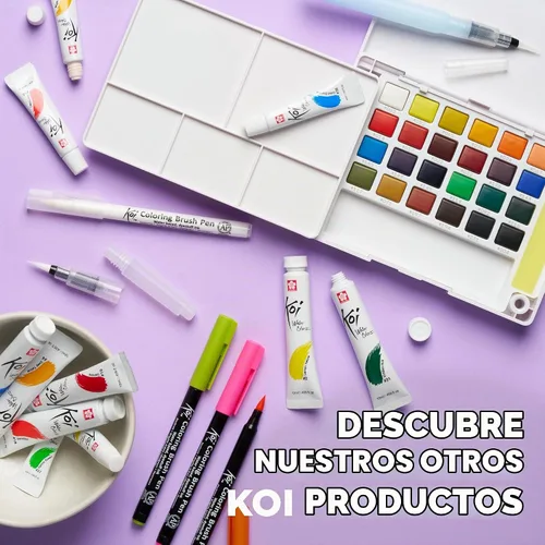 Vista 7 de Sakura Cepillo de agua Koi - Cepillo para acuarela - Depósito de 0.3 fl oz - 4 puntas de pincel surtidos