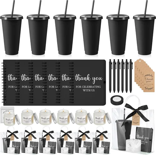 Vista 39 de Nuogo - Juego de 2 premios de ducha para padres para adultos, regalo de despedida de soltera, vaso de plástico, cuaderno con vela perfumada, bolsa