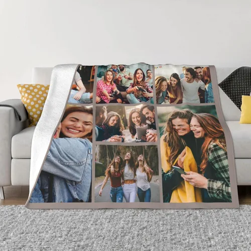 Vista 26 de Amuck - Manta personalizada con foto y texto, para sofá, cama, sofá, hogar (10 collages de fotos), 50 x 40 pulgadas