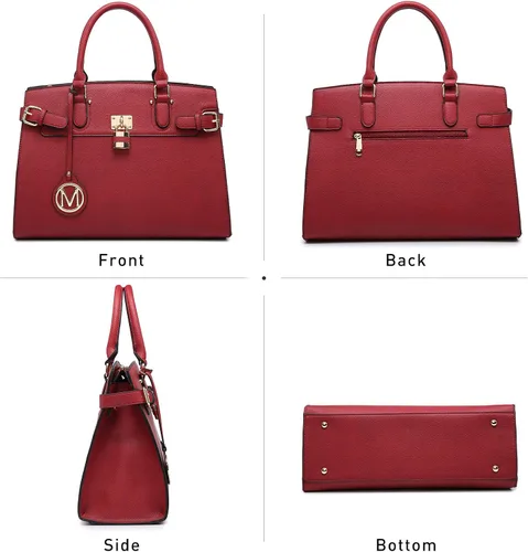 Vista 6 de Marco M - Bolso de mano y bolso para mujer con asa superior y cartera a juego