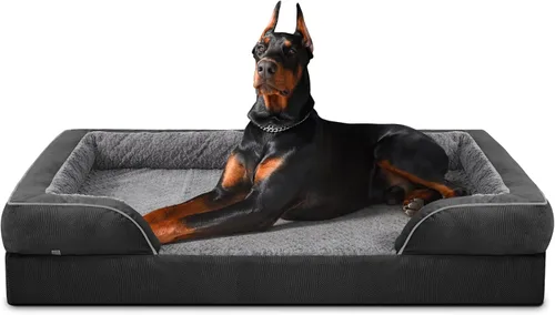 Vista 10 de INVENHO Sofá ortopédico de espuma para perros medianos con funda extraíble lavable, forro impermeable y parte inferior antideslizante
