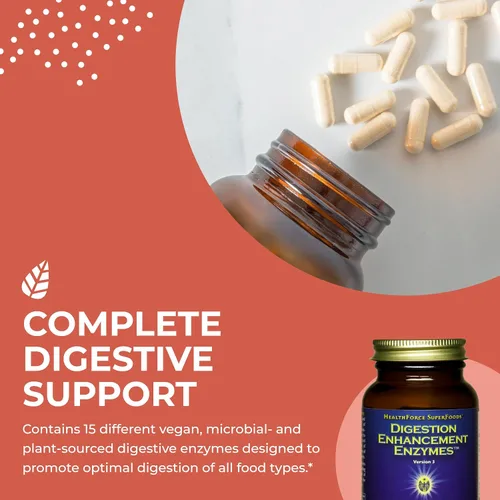 Vista 4 de HEALTHFORCE SUPERFOODS Enzimas para mejorar la digestión - 120 VeganCaps