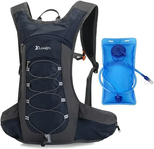 Vista 8 de Croogo Mochila de hidratación para correr con vejiga de agua de 2 litros, ligera, para ciclismo, para hombres y mujeres, color rojo OT05