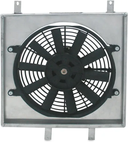 Vista 2 de Mishimoto MMFS-CIV-92 Cubierta de ventilador de aluminio de alto rendimiento compatible con Honda Civic 1992-2000 Plata
