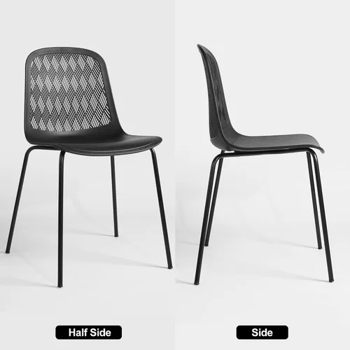 Vista 6 de Sillas modernas con patas de metal para sala, dormitorio, cocina, comedor, sala de espera, restaurantes, cafeterías, juego de 4