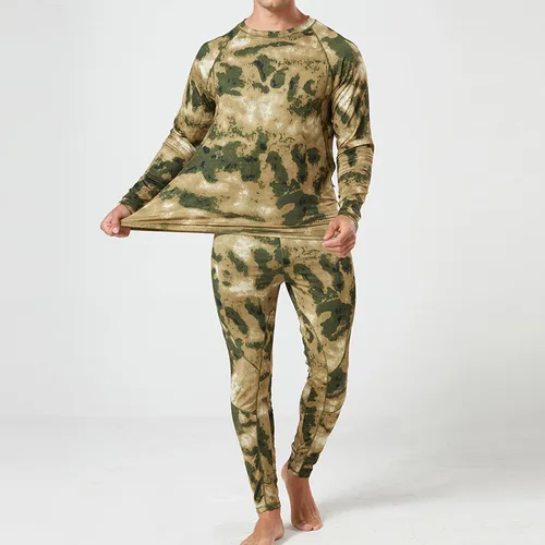 Vista 6 de Muscularfit Conjunto de 2 piezas para correr, fitness, compresión, manga larga, camuflaje, secado rápido, pantalones deportivos, gimnasio, yoga