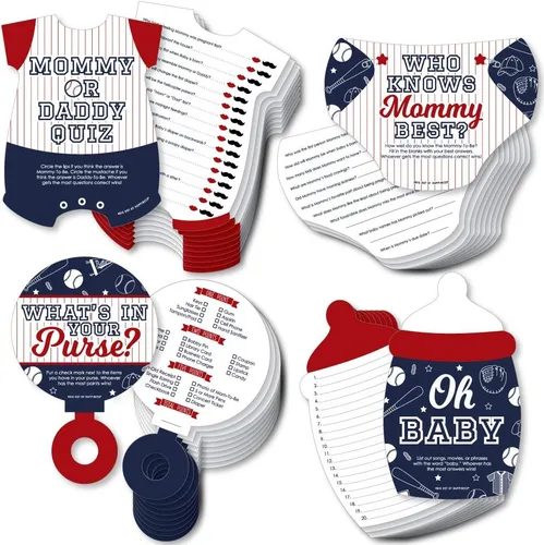 Vista 13 de Big Dot of Happiness Baby Boy - 4 juegos azules para baby shower - 10 cartas cada uno - Quién sabe mejor a mami, cuestionario de mamá o papá, qué