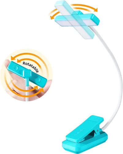 Vista 16 de VAVOFO Luz de Libro Recargable Giratoria: 24 LEDs Luz de Lectura, 3 Colores y 9 Niveles de Brillo Lámpara de Libro, Cuidado de Ojos 120 Horas