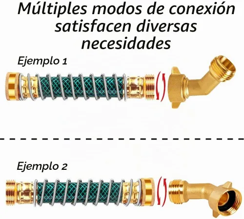 Vista 6 de Uenede Brass 3/4" GHT - Kit de conector de manguera de jardín con codo de 45 grados