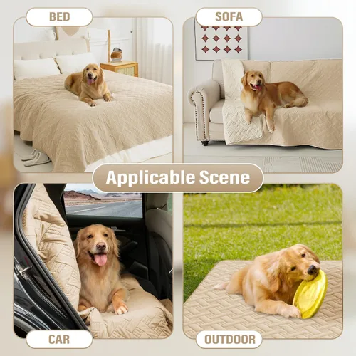 Vista 6 de BOCTOPUG Funda para Cama de Perro para Mascotas - Mantas, Alfombras, Almohadillas para Protección de Sofá, Fundas Impermeables para Cama, Manta