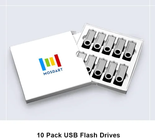 Vista 4 de mosDART - memoria externa USB 2.0 - capacidad pequeña - 10 unidades - 128mb indicador led, negro Con protección de puerto de clip giratorio