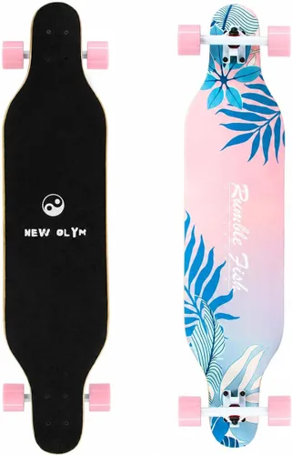 Vista 10 de Patineta Longboard de 41 Pulgadas, 8 Capas de Arce Canadiense, Longboards de Caída Libre para Jóvenes y Principiantes