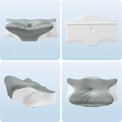 Vista 9 de Almohada cervical cervical para aliviar el dolor y dormir, almohada ergonómica de postura para el cuello, espuma viscoelástica refrescante, almohada