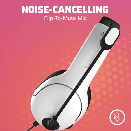 Vista 4 de PDP Gaming LVL40 Stereo Headset with Mic for Switch OLED - Noise Cancelling Microphone - Black White - Nintendo Switch