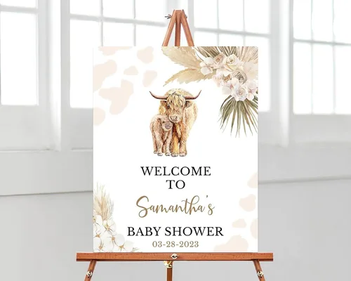 Vista 16 de Letrero de bienvenida de safari para baby shower, plantilla de cartel de baby shower, baby shower de género neutro, letrero editable de baby shower
