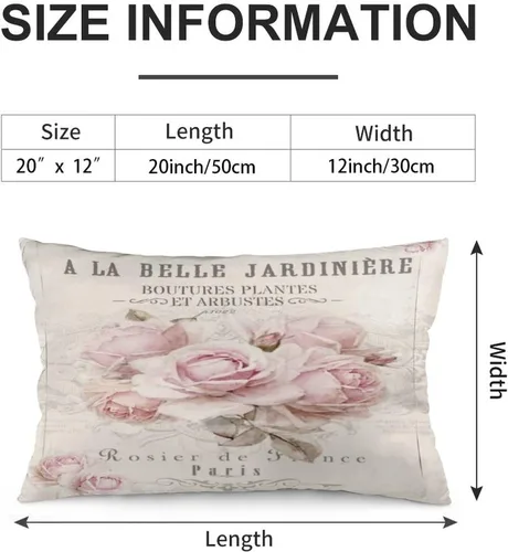 Vista 2 de Synthwave Fundas de almohada francesas Shabby Chic de 12 x 20 pulgadas, almohadas decorativas para decoración del hogar, almohada estética