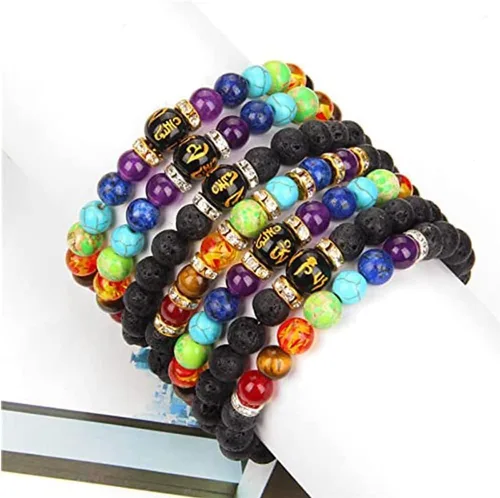 Vista 2 de Pulsera Arus 7 Chakras, Pulsera Arus 7 Chakras Original, Healthbangle Pulsera de Chakra de Drenaje Linfático, Pulsera de 7 chakras con piedras