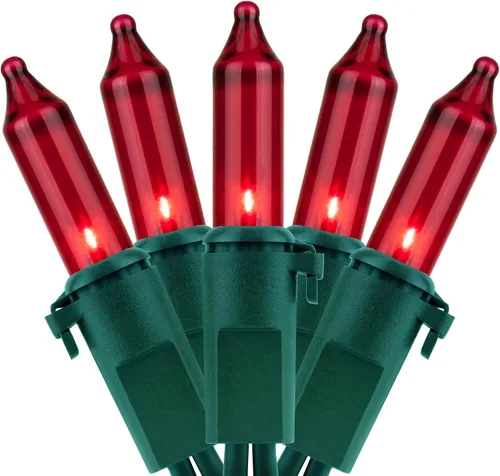 Vista 13 de YULETIME 200 Luces de Navidad Moradas, Paquete de 2 Juegos de 33 Pies, 100 Unidades, Luces de Cadena Incandescentes Certificadas UL