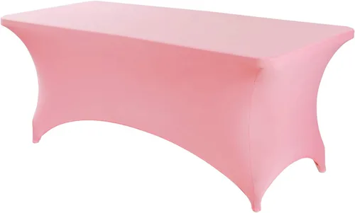 Vista 20 de Peomeise - Funda de mesa de elastano de 4 pies, mantel rectangular elástico de elastano (verde manzana, 4 pies)