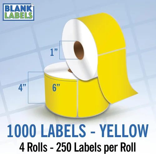 Vista 11 de Blank Labels Etiquetas en rollo de transferencia térmica directa de 4 x 6 pulgadas, 290 azules Núcleos de 3 pulgadas con Perfs Easy Tear