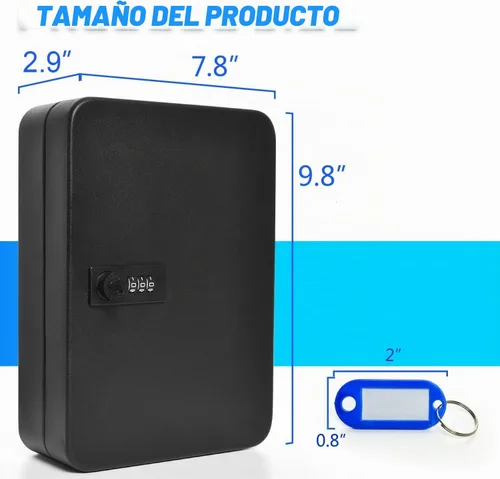 Vista 3 de Caja de llaves de acero para 28 llaves con código, llaveros