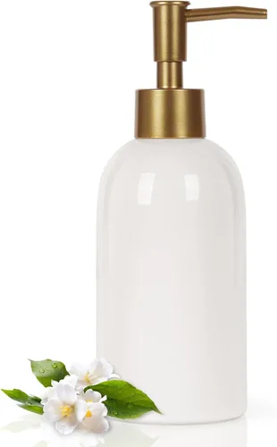 Vista 13 de Natheeph Dispensador de jabón de cerámica de 14 onzas, dispensador de jabón de cerámica, puede llenar líquido para baño/cocina (2 unidades, negro)