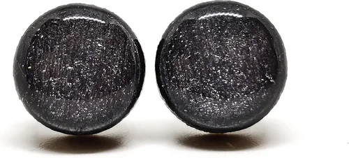 Vista 28 de Juego de Aretes de Tuercas, Brillo, 10 mm, Tuercas Redondas para Mujeres, Niñas y Hombres, Hecho a Mano, Postes de Acero Inoxidable para Orejas