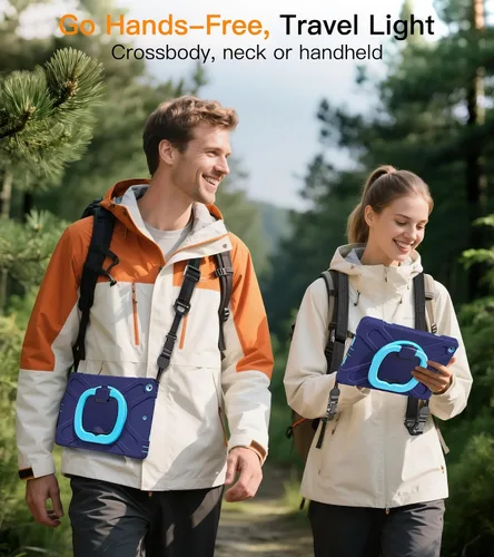 Vista 7 de BATYUE Funda para iPad de 9ª/8ª/7ª generación (funda resistente para iPad de 10.2 pulgadas 2021/2020/2019) con protector de pantalla, soporte