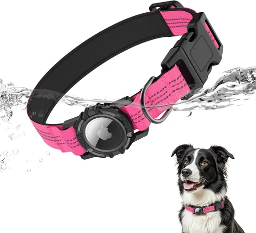 Vista 8 de Collar para Perros AirTag, Impermeable IP68 Collares para Perros con Air Tag Integrado Reflectantes, Ultra-Duradero, Cómodo Acolchado, Collares